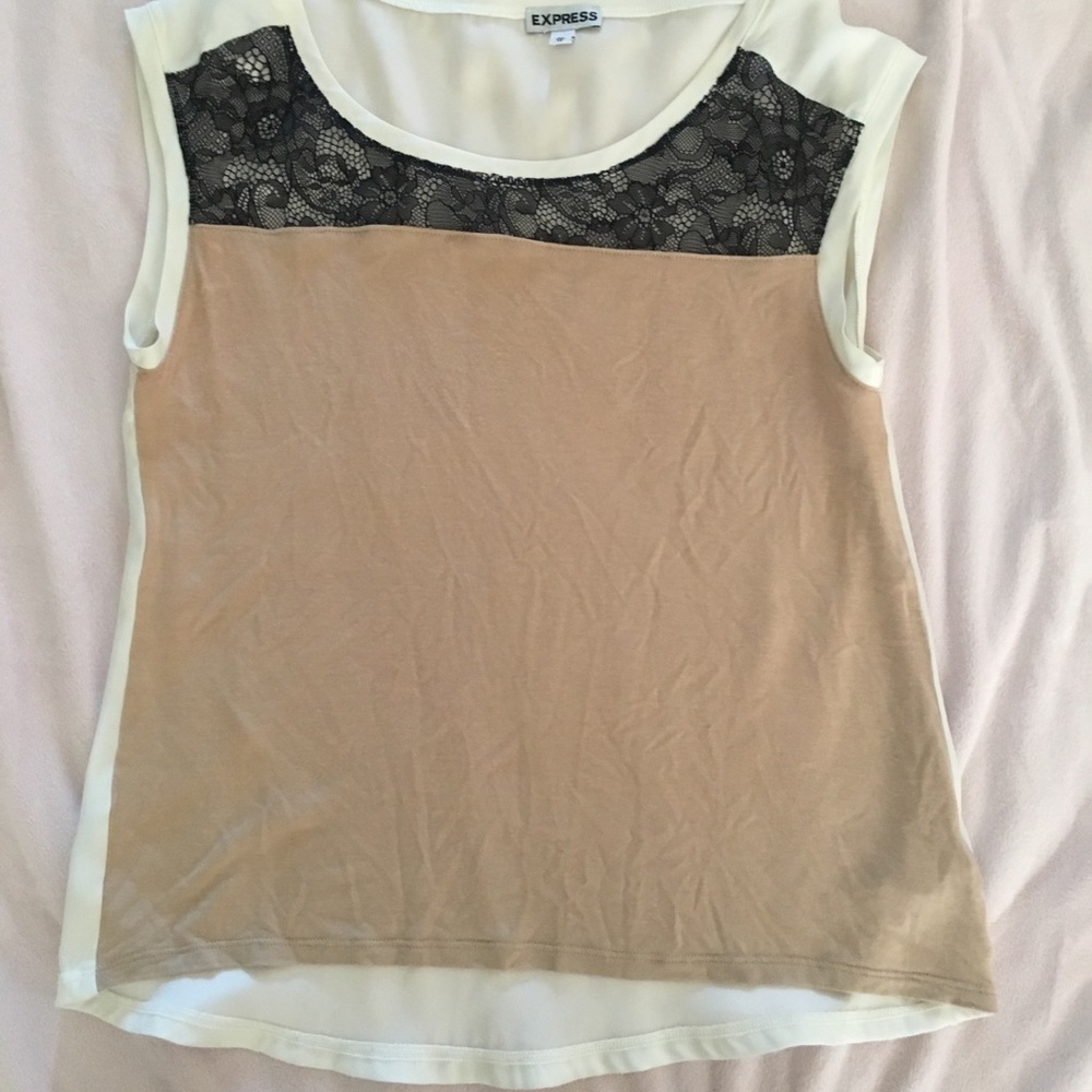 Lace-paneled blouse
